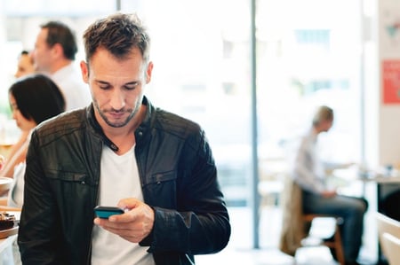  Man on cell phone. 
